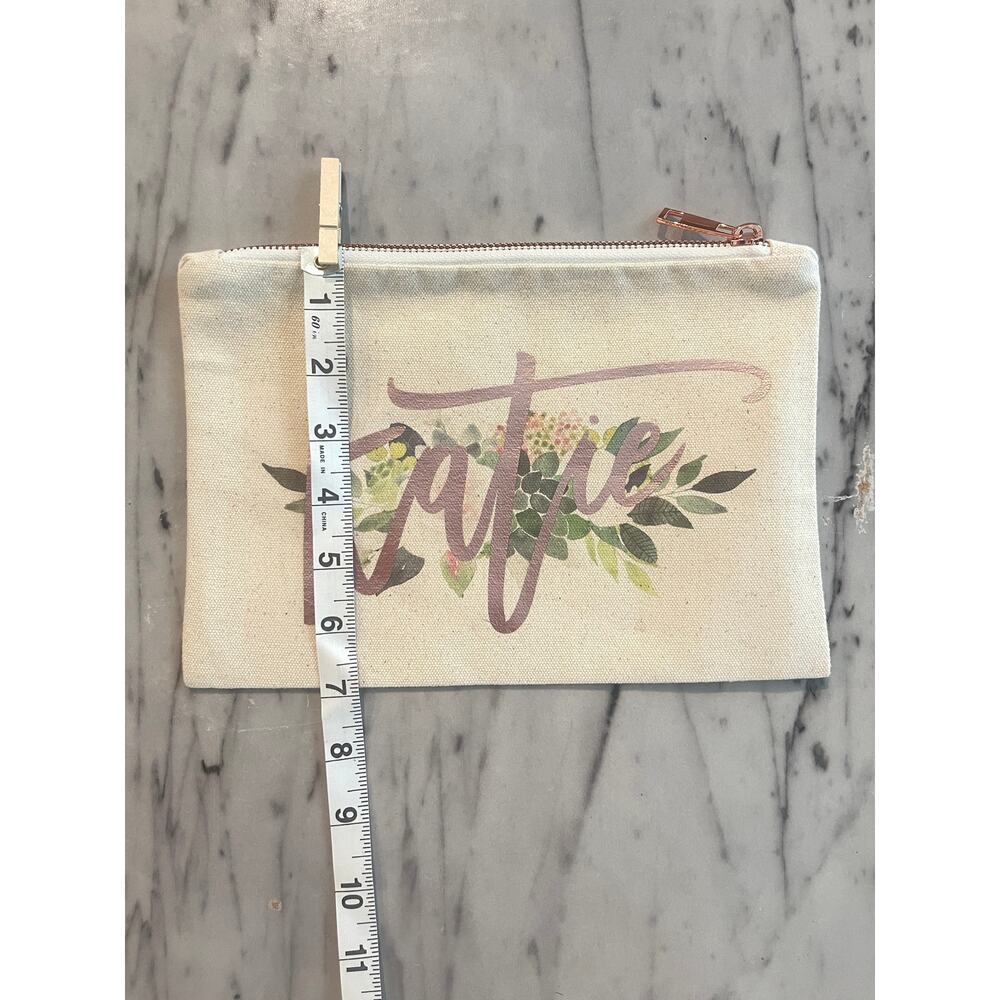 Jon Hart Design Aqua Makeup Cosmetic Travel Pouch Personalized Katie Zip Bag - Picture 13 of 13